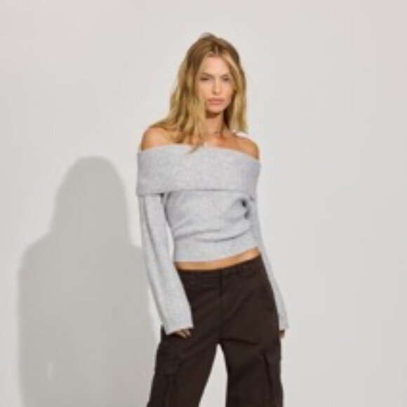 Cozy Loose Off Shoulder Sweater - Picture 2 of 8